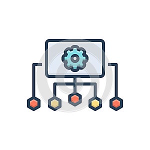 Color illustration icon for Administrators, regulate and organizer