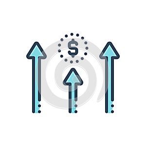 Color illustration icon for Advantage, benefit and profit