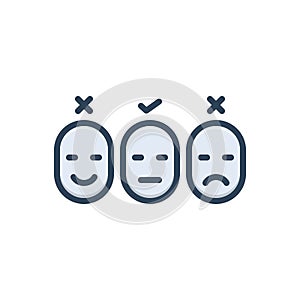 Color illustration icon for Affecting, fake and sham
