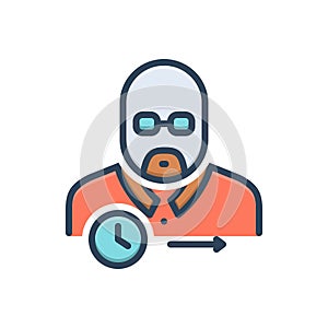 Color illustration icon for Ageing, average and mature