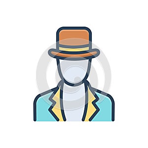 Color illustration icon for Agents, broker and pimp