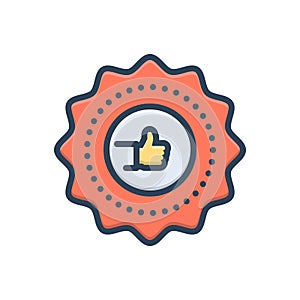 Color illustration icon for Agrees, consent and concur