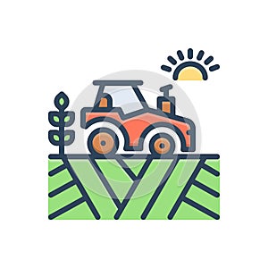 Color illustration icon for Agricultural, farm and agrarian