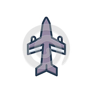 Color illustration icon for Airline, jet and airway