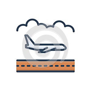 Color illustration icon for Airlines, airway and skyway