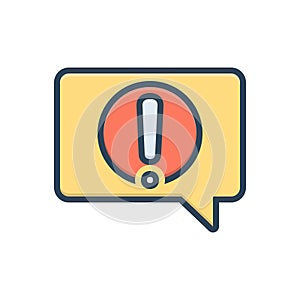 Color illustration icon for Alert Message, reportage and message