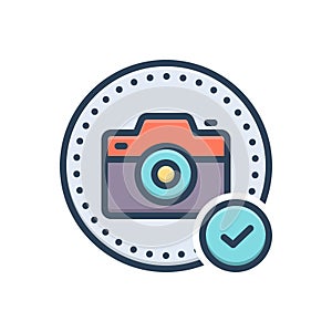 Color illustration icon for Allowing, benign and photography