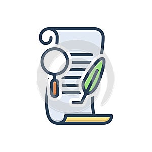 Color illustration icon for Amendment,  revisions and  rewrite