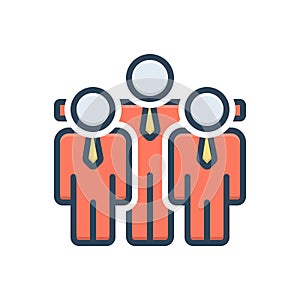 Color illustration icon for Amigos, people and group