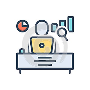 Color illustration icon for Analyst, analyzer and dialytic