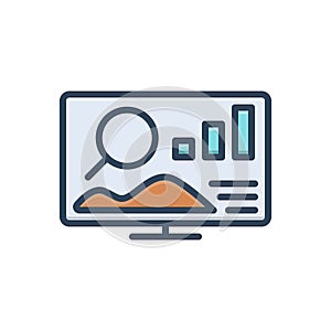 Color illustration icon for Analysts, analyzing and financial