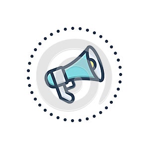 Color illustration icon for Announcements, declaration and megaphone