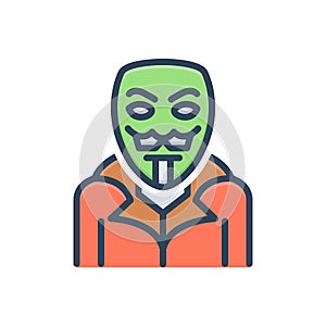 Color illustration icon for Anonymous, unnamed and unknown