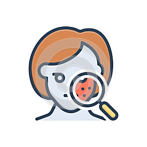 Color illustration icon for Apparent, clear and skin