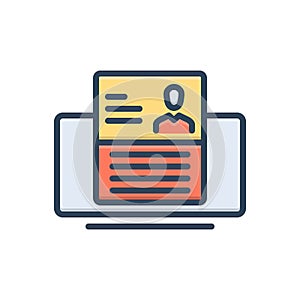 Color illustration icon for Applying, enforce and embld