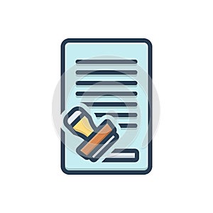 Color illustration icon for Approved, presume and speculate