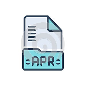 Color illustration icon for Apr, document and annual