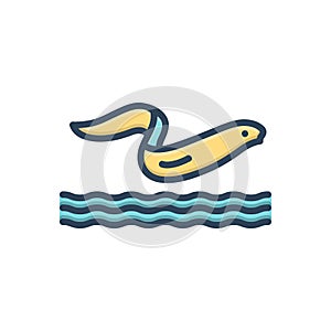 Color illustration icon for Aquatic, aqueous and water