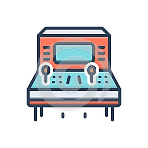 Color illustration icon for Arcade Games, arcade and machine