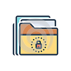 Color illustration icon for Archived, records and files