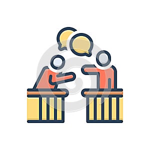 Color illustration icon for Argument, contention andissue