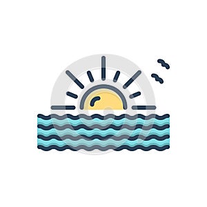 Color illustration icon for Arise, appear and begin