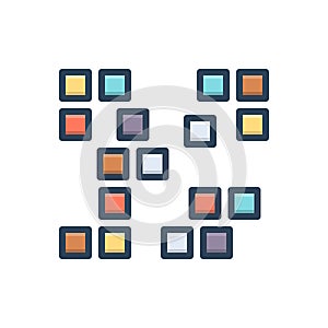 Color illustration icon for Arrangement, system and order