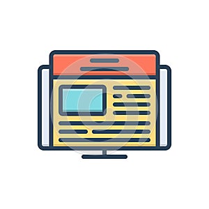 Color illustration icon for Articles, screen and monitor