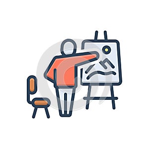 Color illustration icon for Artists, artiste and painter