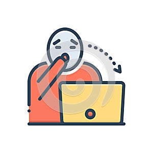 Color illustration icon for Astounding, astonish and surprised