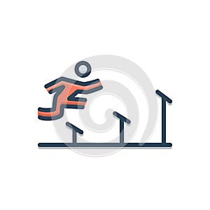 Color illustration icon for Athletics, olympics and runners