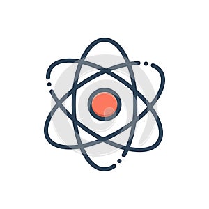 Color illustration icon for Atomizing, molecules and quantum
