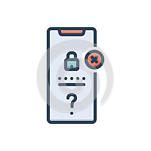 Color illustration icon for Attempt, try and password