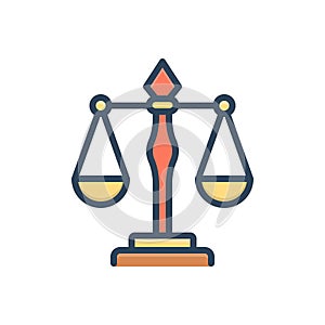 Color illustration icon for Attorneys, balance and compare