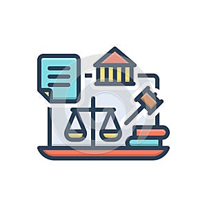 Color illustration icon for Authorities, authorisation and justice