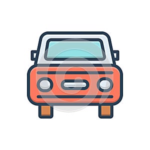 Color illustration icon for Auto, vehicle and conveyance