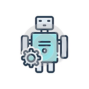 Color illustration icon for Automatically, machine and process