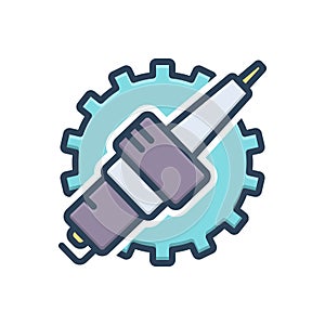 Color illustration icon for Automobiles, maintenance and gear