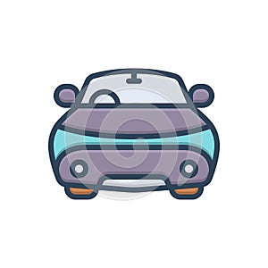 Color illustration icon for Autos, automobile and travel