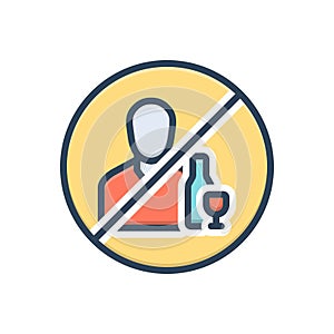 Color illustration icon for Avoiding, inhibit and prevent