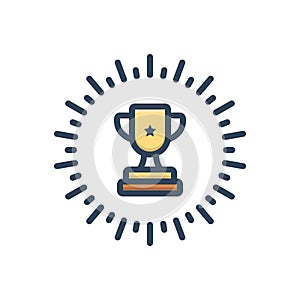 Color illustration icon for Awarded, bestow and confer