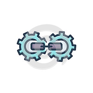 Color illustration icon for Back link Optimization, blogging and linkage