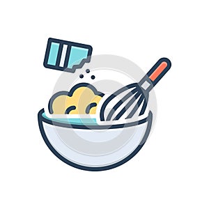 Color illustration icon for Backing, bake and mix blend
