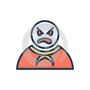 Color illustration icon for Bad, nasty and negative