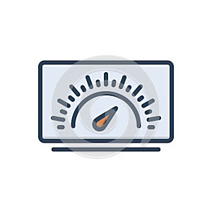 Color illustration icon for Bandwidth, speed and measure