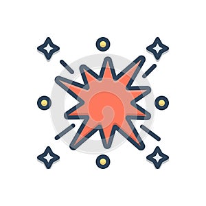 Color illustration icon for Bang, blast and bomb