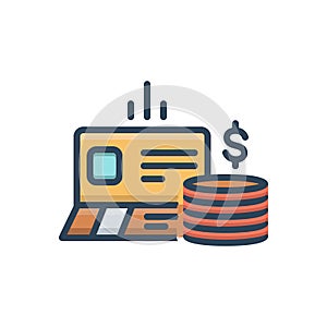 Color illustration icon for Bankbook, account and deposit