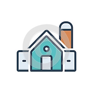 Color illustration icon for Barn, storehouse and grainery