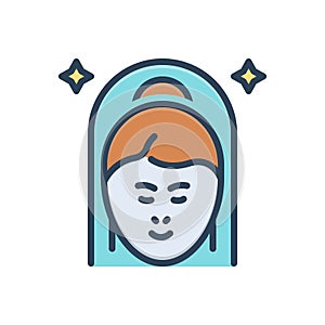 Color illustration icon for Beauty, fineness and skincare