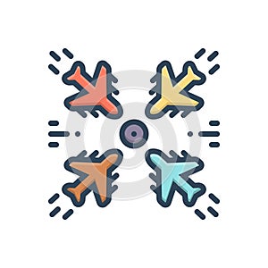 Color illustration icon for Besiege, engirdle and encompass